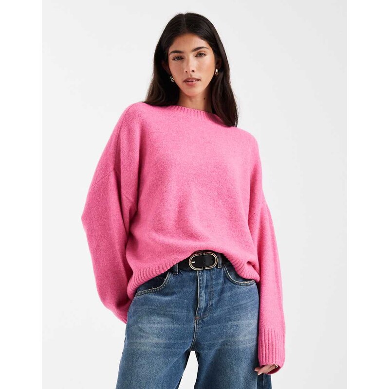 Vero Moda soft o-neck jumper in cosmos pink 115518326