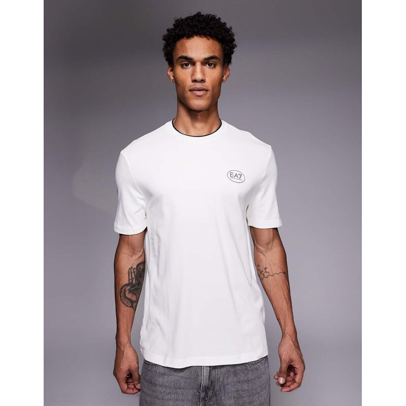 Armani EA7 tennis club short sleeve t-shirt in cream-White