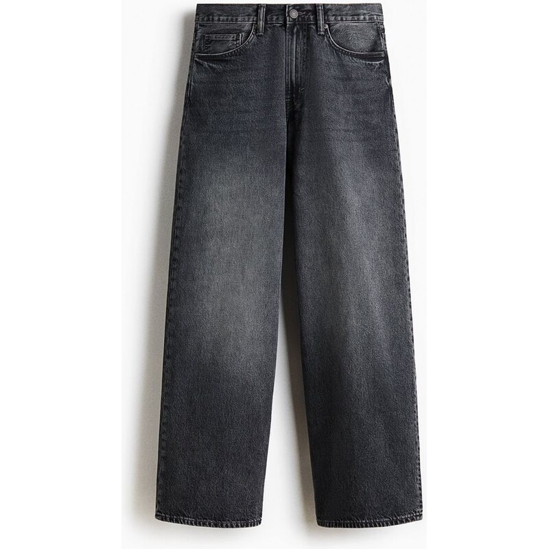 H&M - Wide Jeans - Šedý Denim