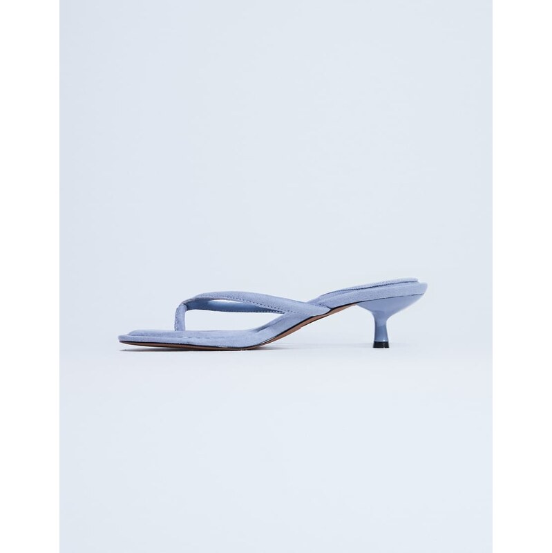 Topshop Axel toe thong mid heel sandal in cornflower blue 113320414