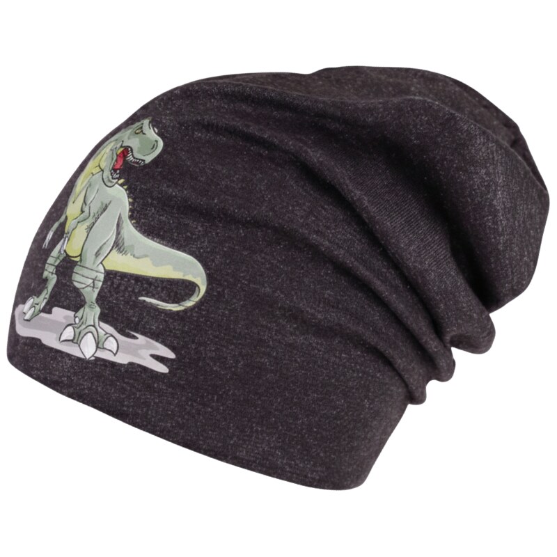 Chlapecká bavlněná ČEPICE černý melír Pepe Dráče Dino
