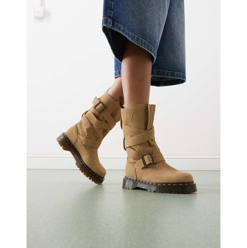 Dr Martens Anistone strap detail boot in savannah tan-Brown 113383672