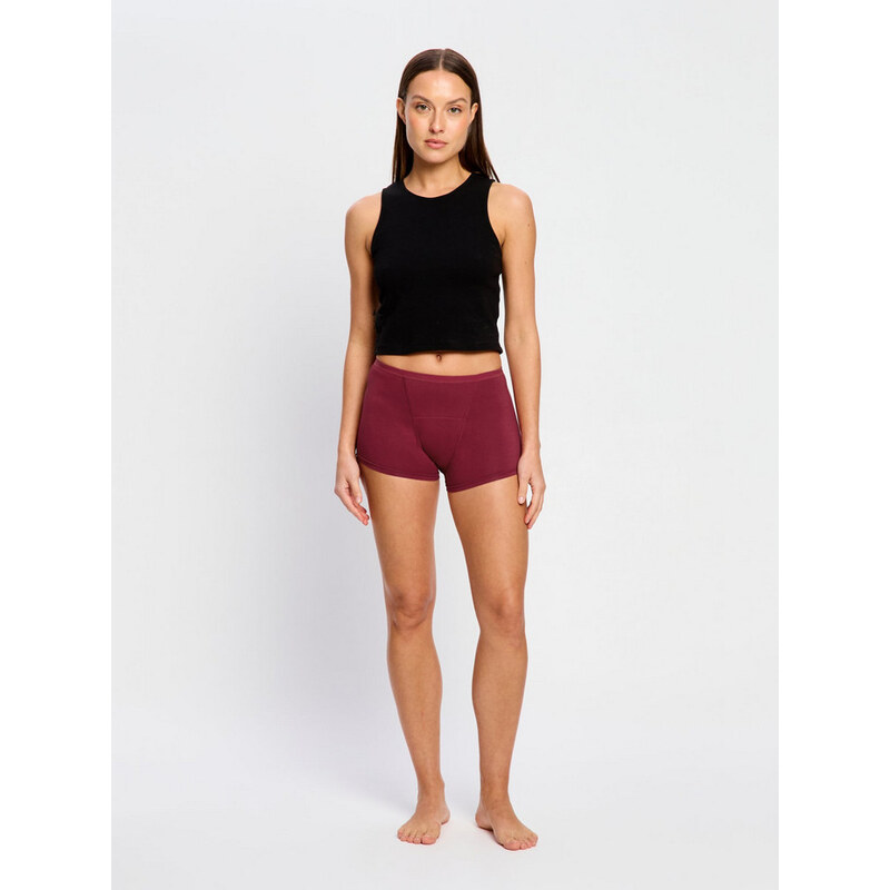 Menstruační kalhotky Modibodi Classic Boyshort Super Bud Red