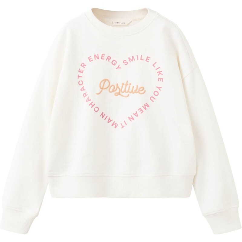MANGO KIDS Mikina JANE meruňková / růžová / offwhite