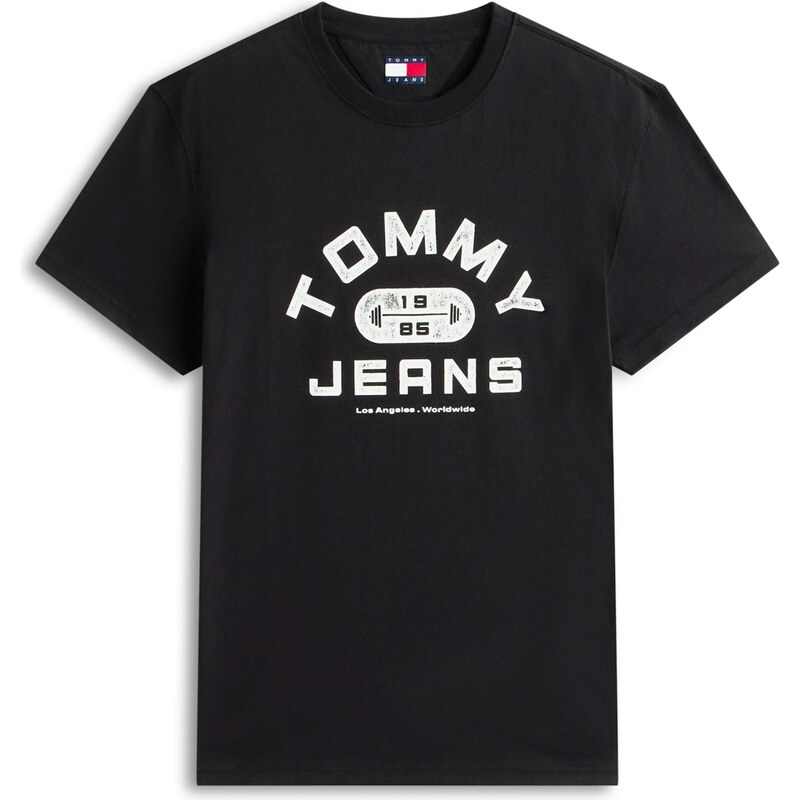 Tommy Jeans Tričko GYM černá / bílá