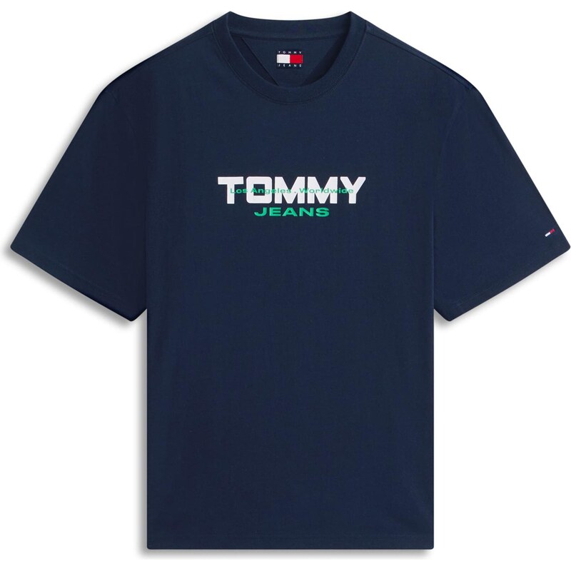 Tommy Jeans Tričko '90S' marine modrá / světle zelená / bílá