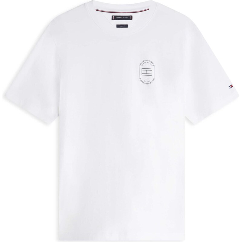 TOMMY HILFIGER Tričko BRAND LOVE černá / bílá