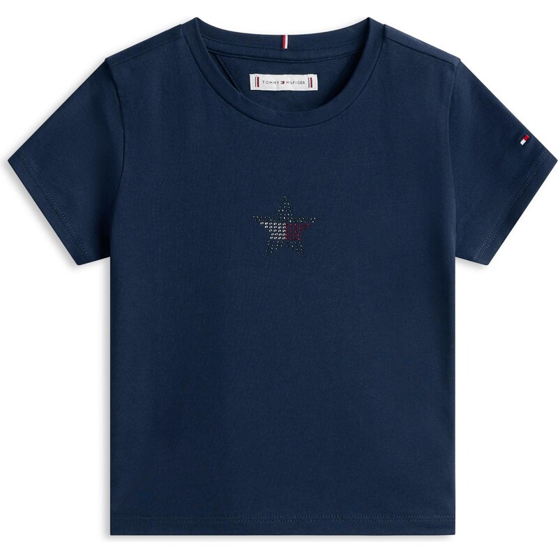 TOMMY HILFIGER Tričko námořnická modř / červená / průhledná /