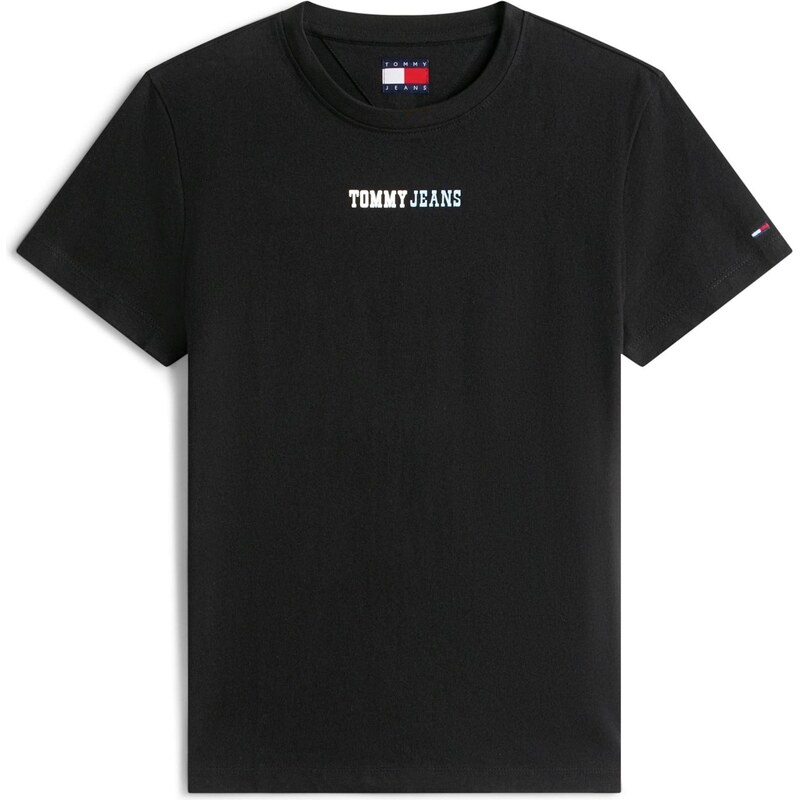 Tommy Jeans Tričko ESSENTIAL černá / bílá