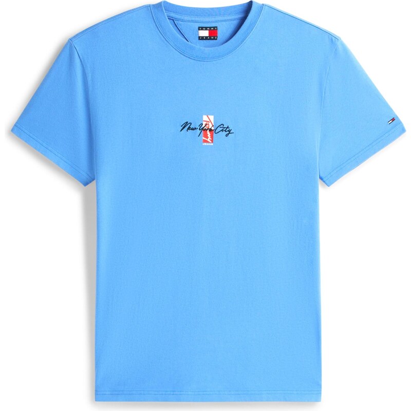 Tommy Jeans Tričko námořnická modř / tyrkysová / brusinková /