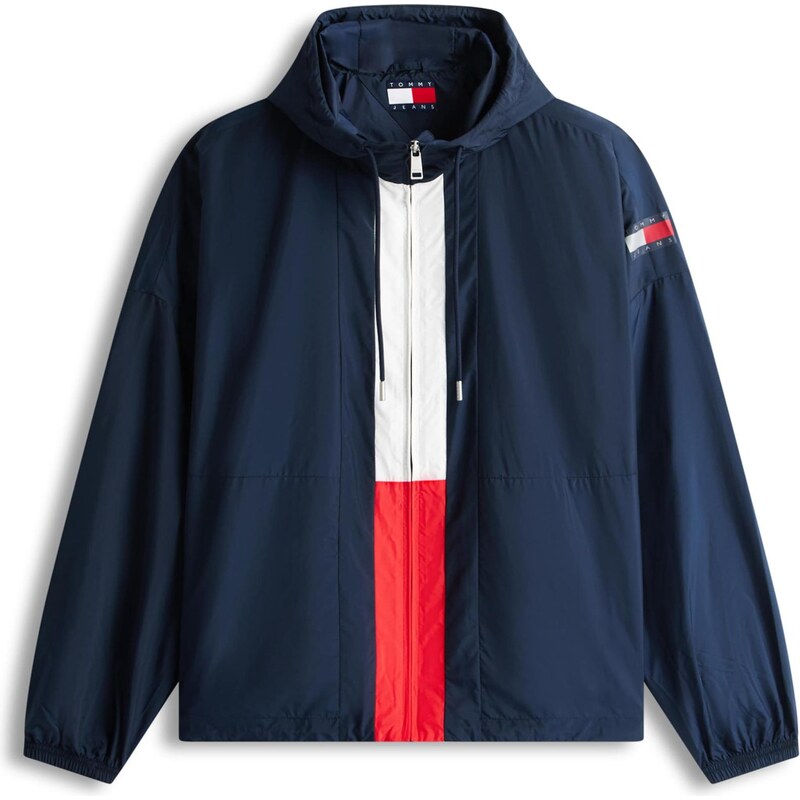 Tommy Jeans Přechodná bunda 'CHICAGO' námořnická modř / červená / bílá