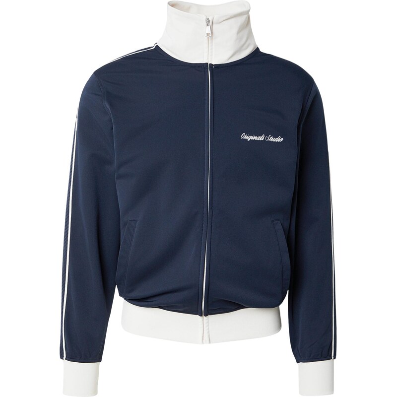 JACK & JONES Mikina JORNIAGARA noční modrá / bílá