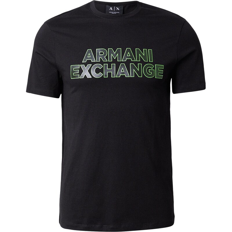 ARMANI EXCHANGE Tričko světle zelená / černá