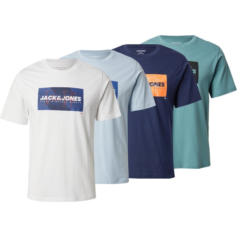 JACK & JONES Tričko JJCOLE námořnická modř / pastelová modrá /
