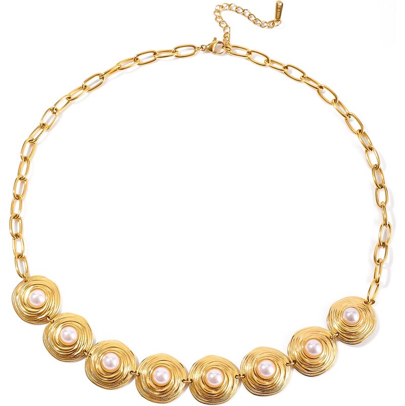 ELENYS Aurora Pearl – pozlacený náhrdelník 18K žluté zlato