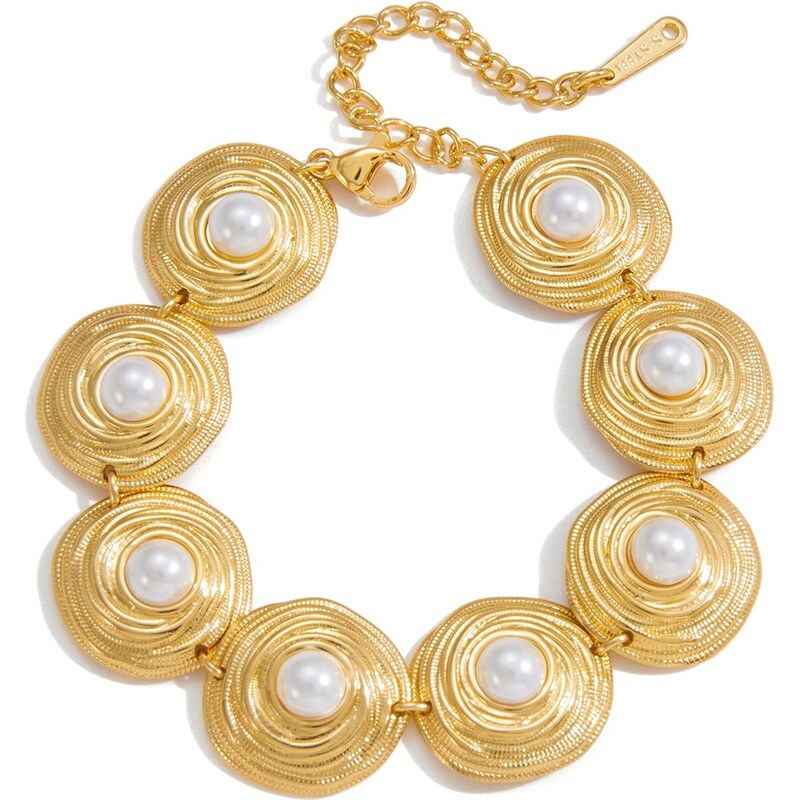 ELENYS Aurora Pearl – pozlacený náramek 18K žluté zlato 113136098