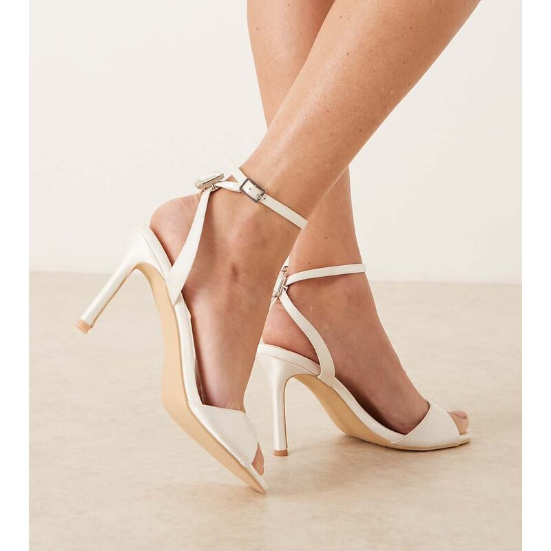 Be Mine Wide Fit Bridal Eshana barely there sandals in ivory