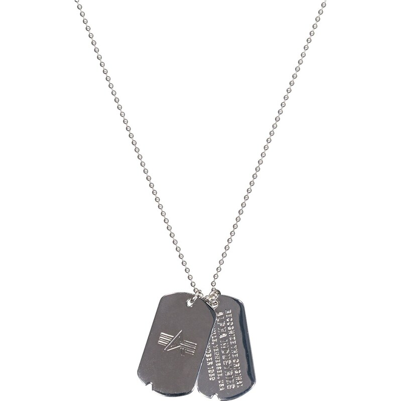 Alpha Industries Řetízek s přívěšky Dog Tag Necklace silver