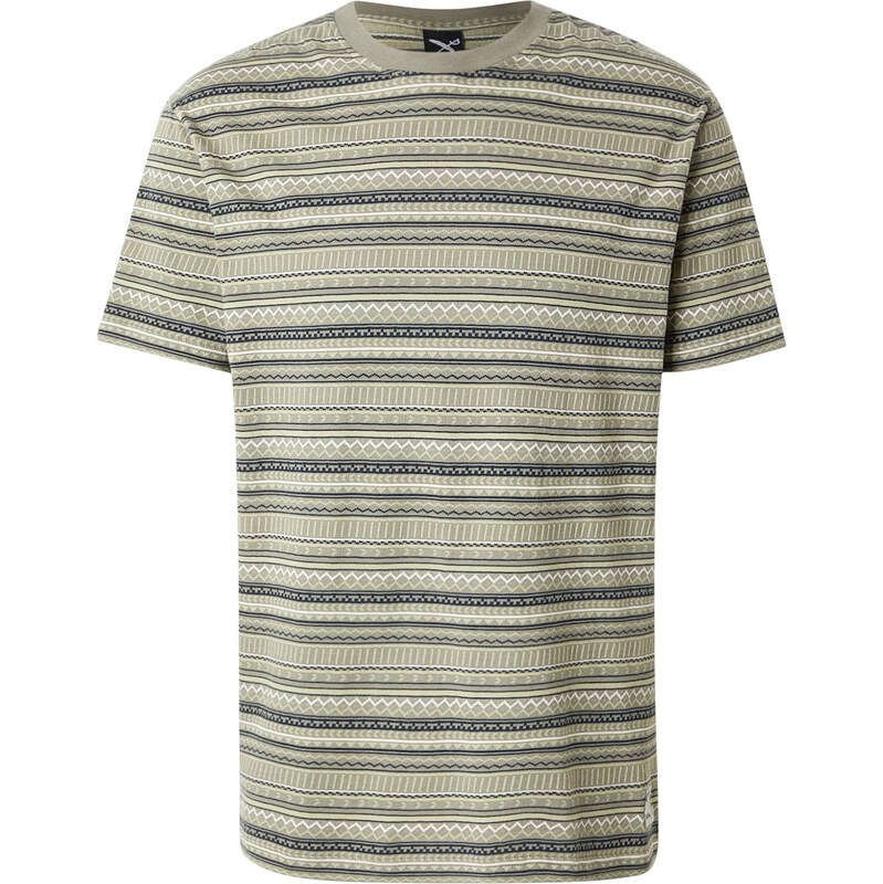 Iriedaily Tričko Chop Chop marine modrá / khaki / světle zelená