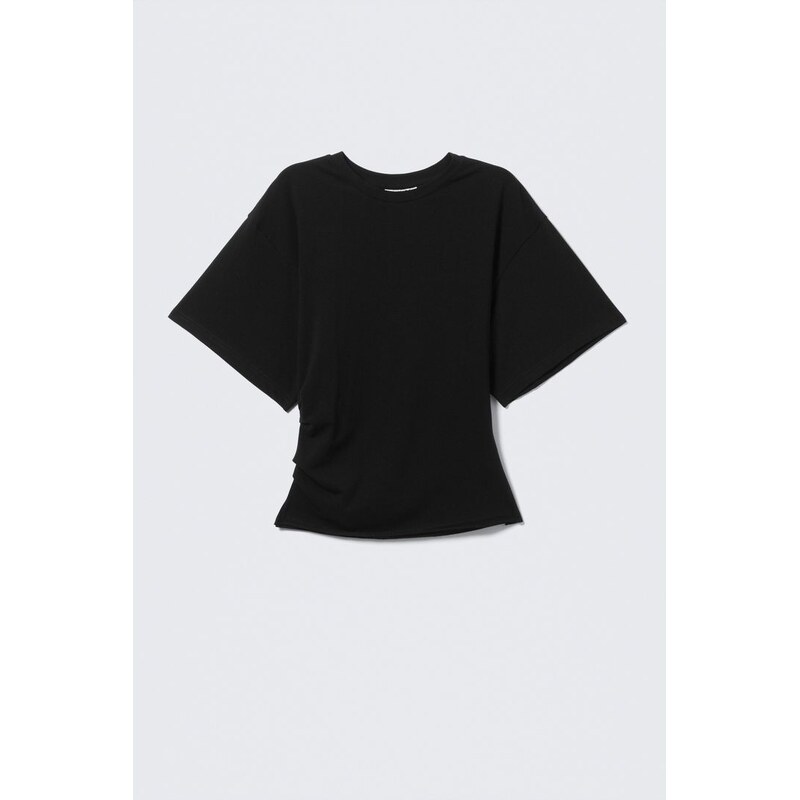 H&M - Drapované přiléhavé tričko - černá 108159346
