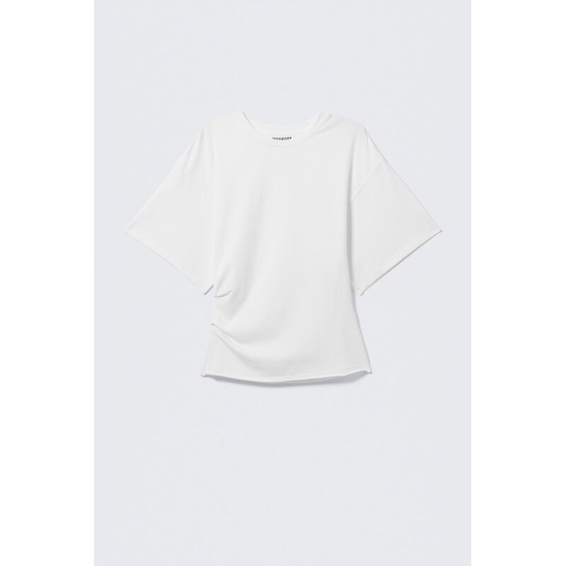 H&M - Drapované přiléhavé tričko - bílá 108159347
