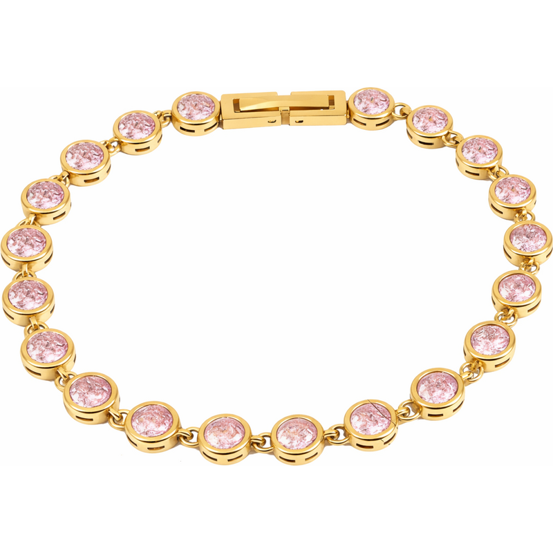 ELENYS Valena Pink Aura – pozlacený náramek 18K žluté zlato