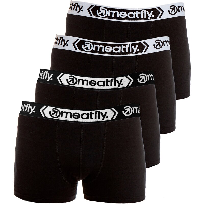 Meatfly pánské boxerky Balboa Boxershorts Four Pack Black /