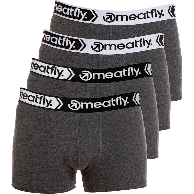 Meatfly pánské boxerky Balboa Boxershorts Four Pack Grey Heather