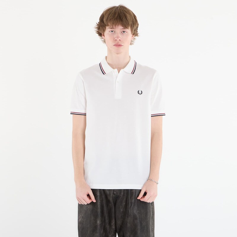 Tričko FRED PERRY Twin Tipped Fred Perry Shirt Snwht/ Bred/ Nvy