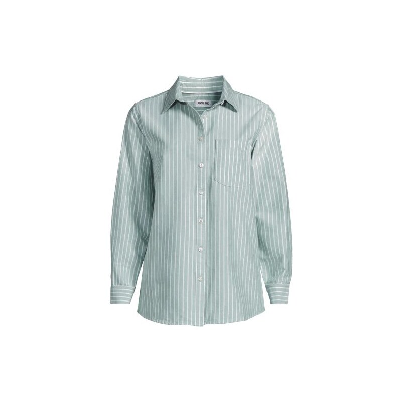 Cotton Oxford Shirt, Women, size: XS, regular, Green, Cotton, by