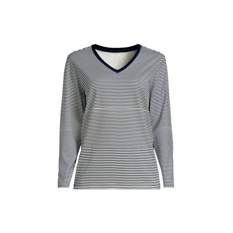 Supima Long Sleeved T-shirt, Women, size: 20-22, plus, Blue, Cotton, 115198479