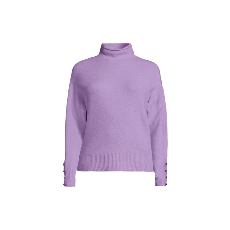 Soft Touch Button Cuff Jumper, Women, size: S, regular, Purple,