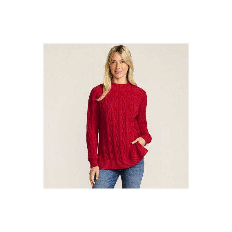 Lands End Lulu Guinness Lip Cable Knit Drifter Jumper, Women,