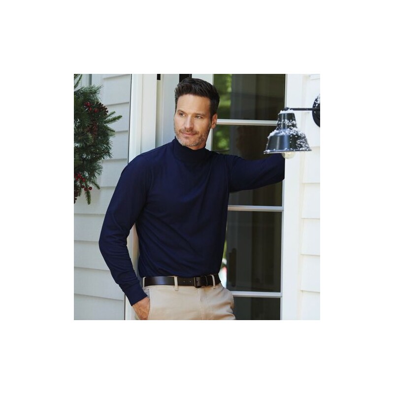 Super-T Polo Neck Top, Men, size: XXL, regular, Blue, Cotton, by