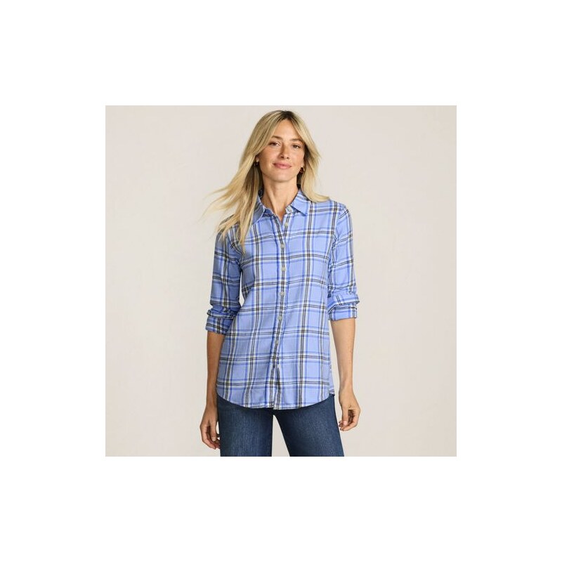 Long Sleeve Flannel Boyfriend Shirt, Women, size: M, regular,