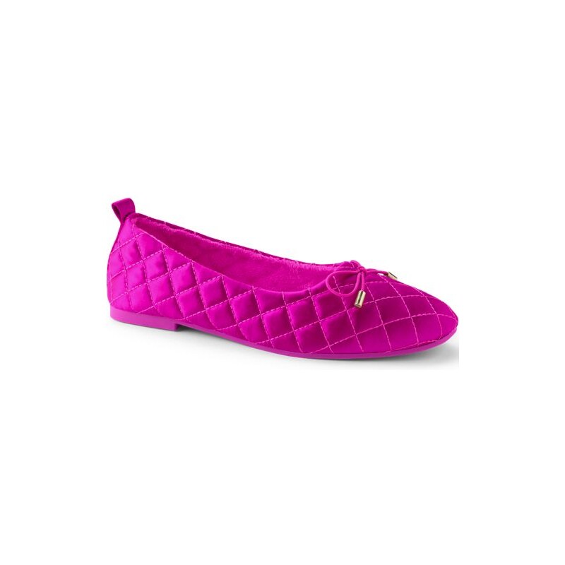 Bow Ballet Slippers, Women, size: 5, regular, Pink, by Lands End 115261461