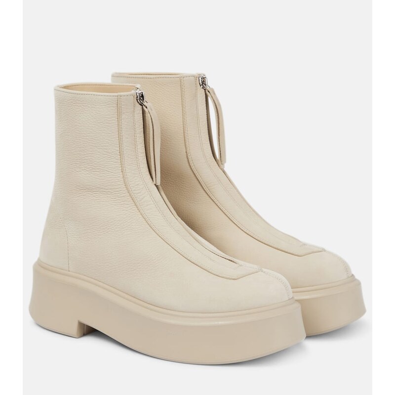 The Row Zipped 1 leather ankle boots