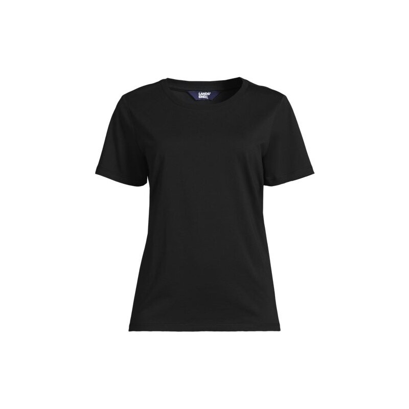 Supima Crew Neck T-Shirt, Women, size: 10-12, regular, Black, Cotton, 115199875