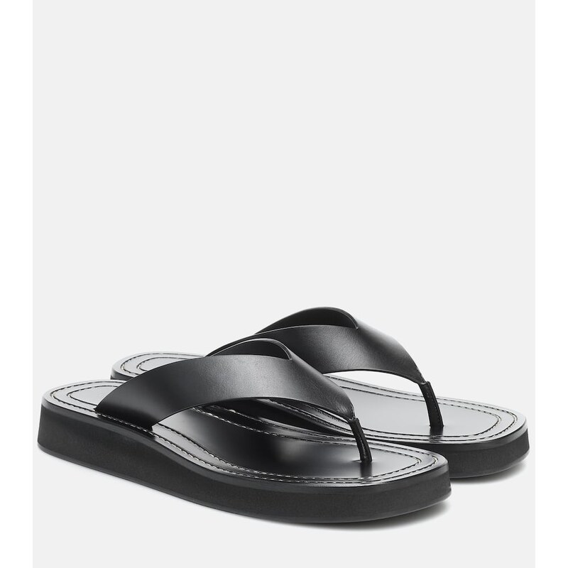 The Row Ginza leather platform slides