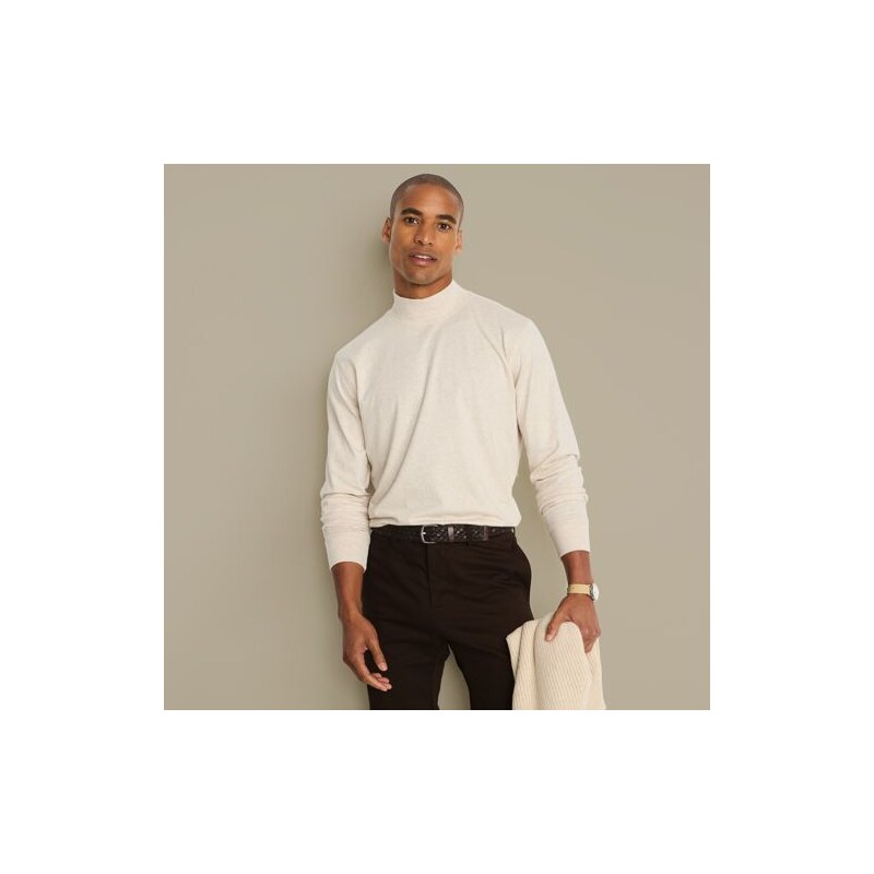 Super-T Polo Neck Top, Men, size: XXL, regular, Ivory, Cotton,