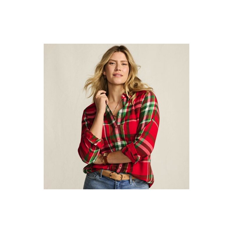 Long Sleeve Flannel Boyfriend Shirt, Women, size: M, regular,