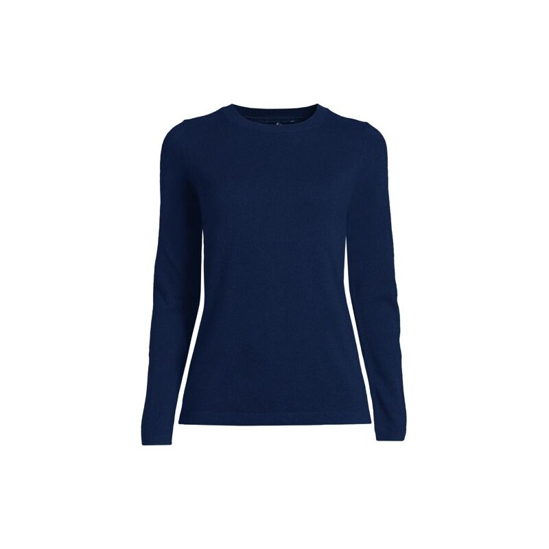 Crew Neck Cashmere Jumper, Women, size: 10-12, petite, Blue, Cashmere, 115198598