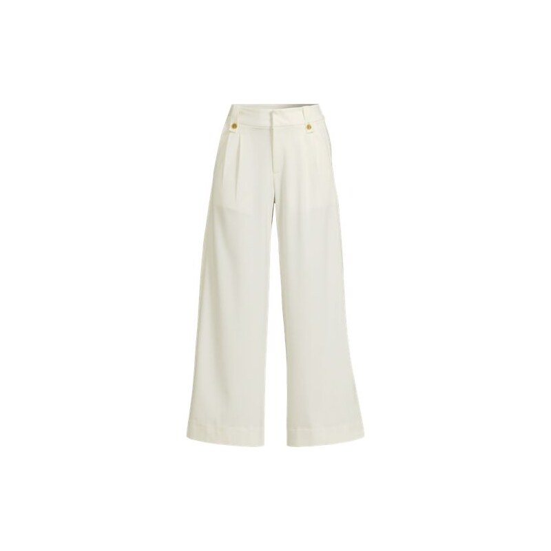 Lightweight Stretch Wide Leg Cropped Trousers, High Waisted,