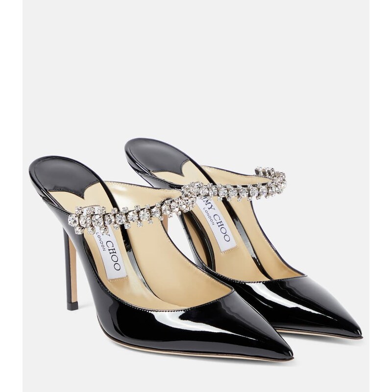 Jimmy Choo Bing 100 patent leather mules