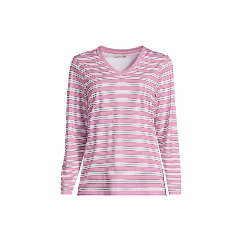 Supima Long Sleeved T-shirt, Women, size: 20-22, plus, Pink, Cotton, 115261047
