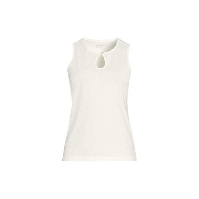 Supima Cotton Keyhole Vest Top, Women, size: M, regular, Ivory,