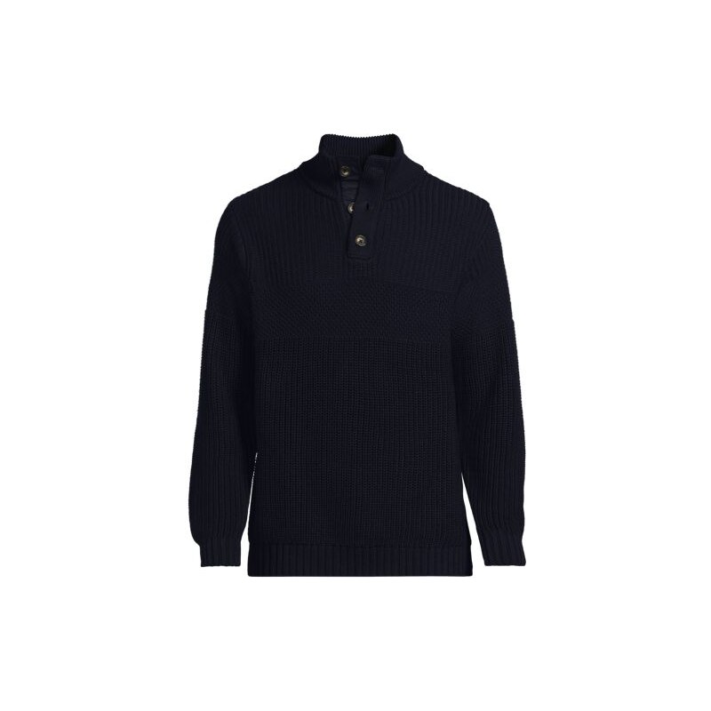 Button Neck Stitch Stripe Drifter Jumper, Men, size: S, regular,