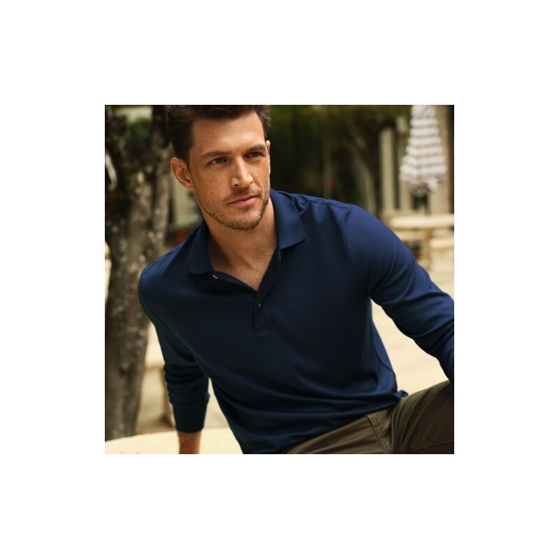 Long Sleeve Supima Polo Shirt, Traditional Fit, Men, size: S,