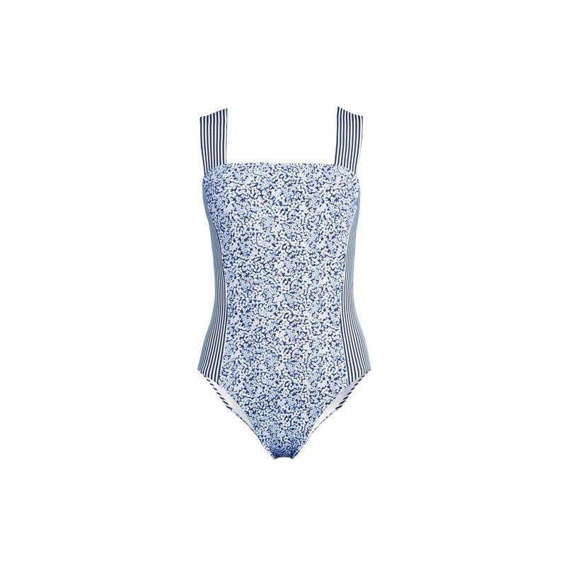 Wide Strap Square Neck High Leg Swimsuit, Women, size: 8, regular, 115230252