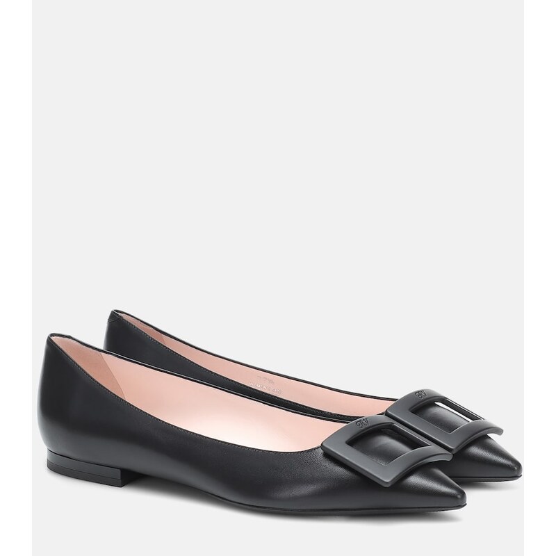 Roger Vivier Gommettine Ball leather ballet flats